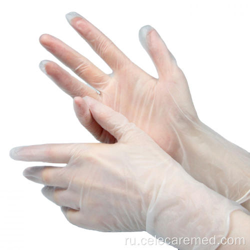 Дешевые ясные медицинские одноразовые виниловые перчатки